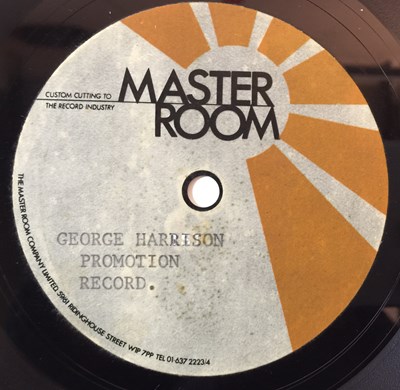 Lot 96 - GEORGE HARRISON - MASTER ROOM SAMPLE 7" ACETATE FOR 'THIRTY THREE & 1/3'.
