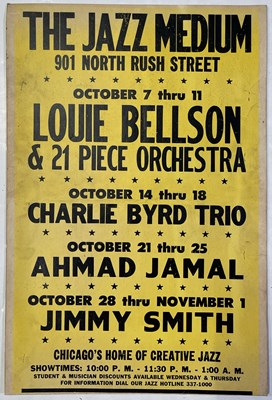 Lot 207 - JAZZ - AHMAD JAMAL / CHARLIE BYRD / JIMMY SMITH ORIGINAL LISTINGS POSTER.
