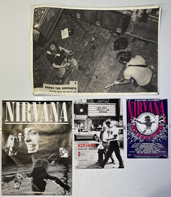 Lot 2420214 - NIRVANA - POSTERS AND VINYL BANNER.