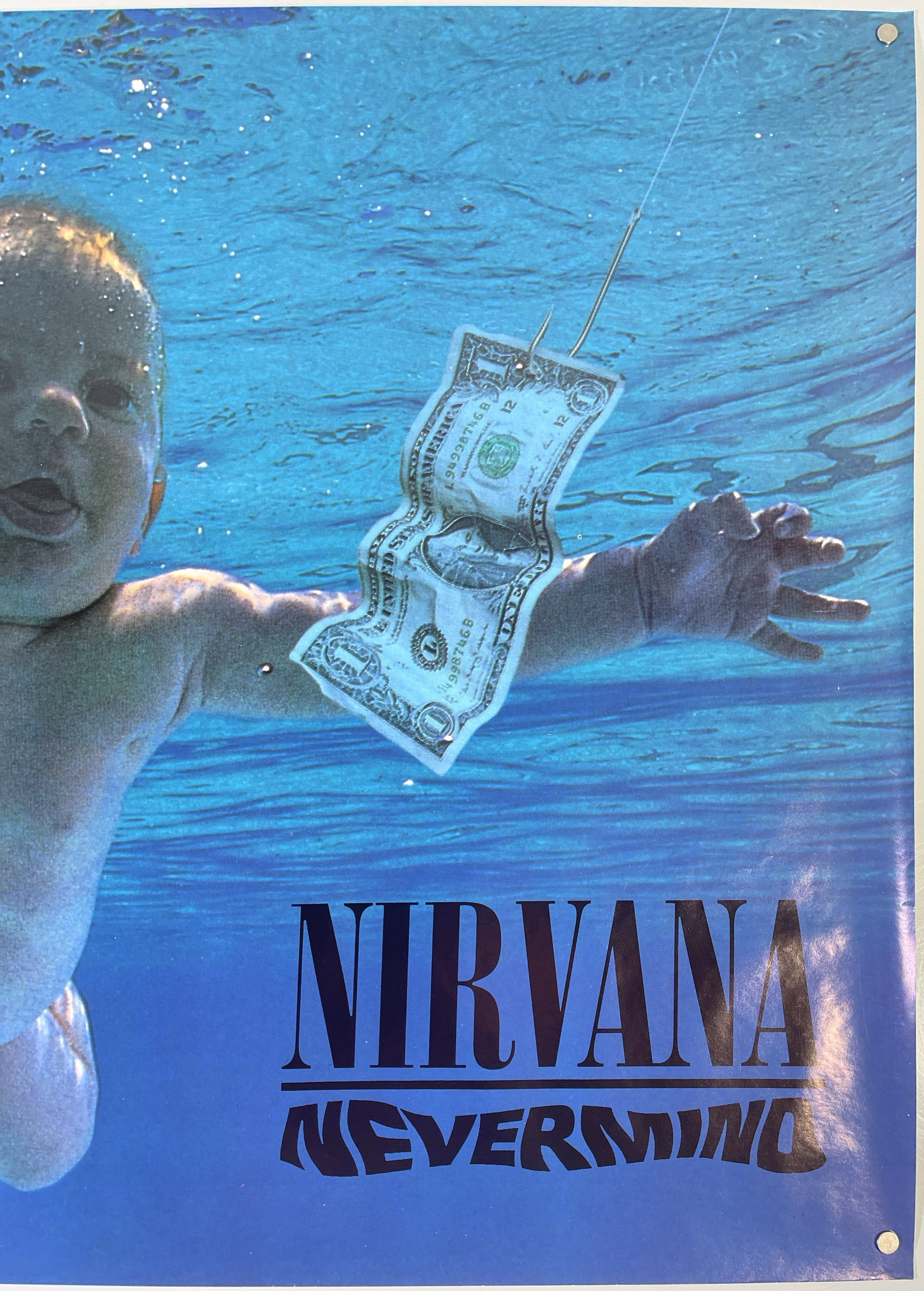 vtg90s Nirvana Never Mind UK販促用ポスター Lot 47 - NIRVANA - ORIGINAL 1990 NEVERMIND COVER