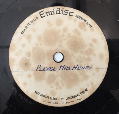 Lot 512 - BOB DYLAN & THE BAND - PLEASE MRS HENRY 7" - ORIGINAL EMIDISC ACETATE RECORDING