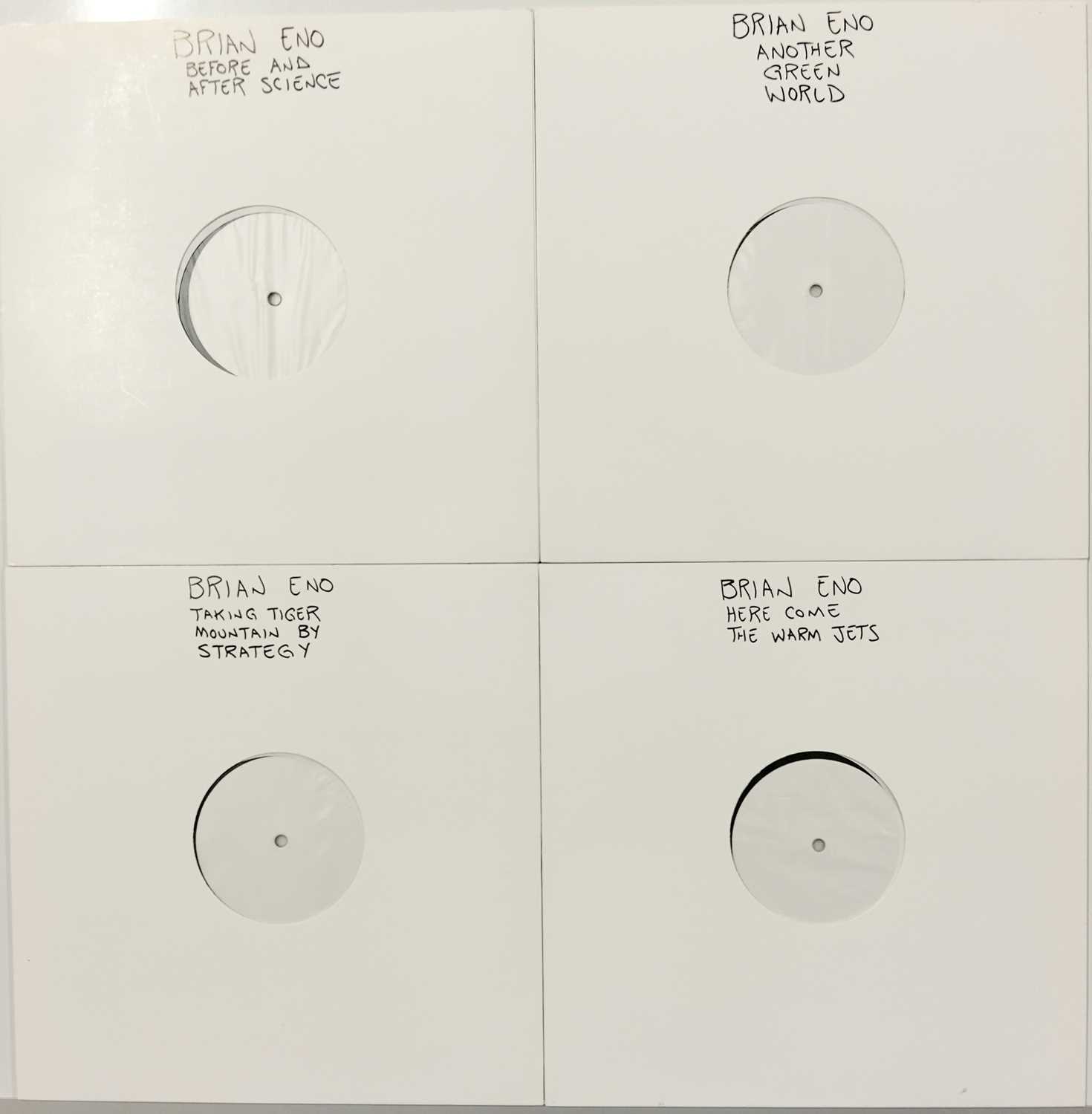Lot 3 - BRIAN ENO - CONTEMPORARY WHITE LABEL TEST PRESSING LPs