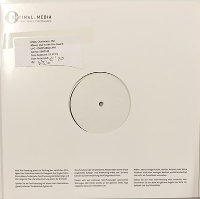 Lot 8 - THE CHARLATANS - LIVE IT LIKE YOU LOVE IT (RSD 2020) WHITE LABEL TEST PRESSING.