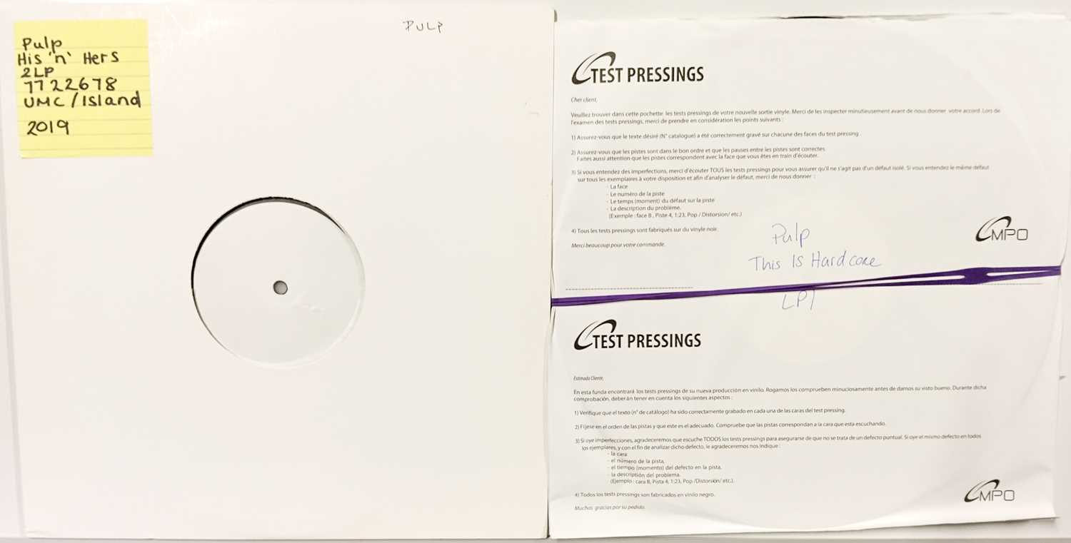 Lot 9 - PULP - CONTEMPORARY WHITE LABEL TEST PRESSING LPs