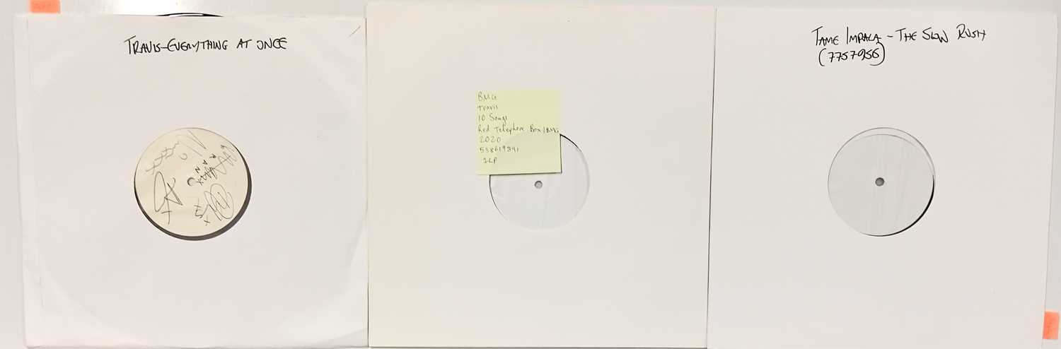 Lot 45 - TRAVIS AND TAME IMPALA - CONTEMPORARY WHITE LABEL TEST PRESSING LPs.