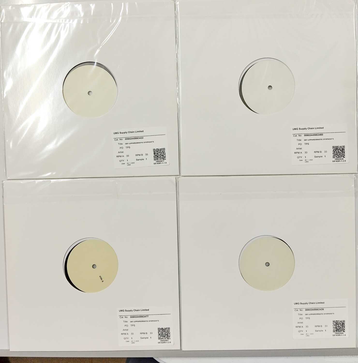 Lot 47 - DEF LEPPARD - DRASTIC SYMPHONY 2023 WHITE LABEL TEST PRESSING LPs