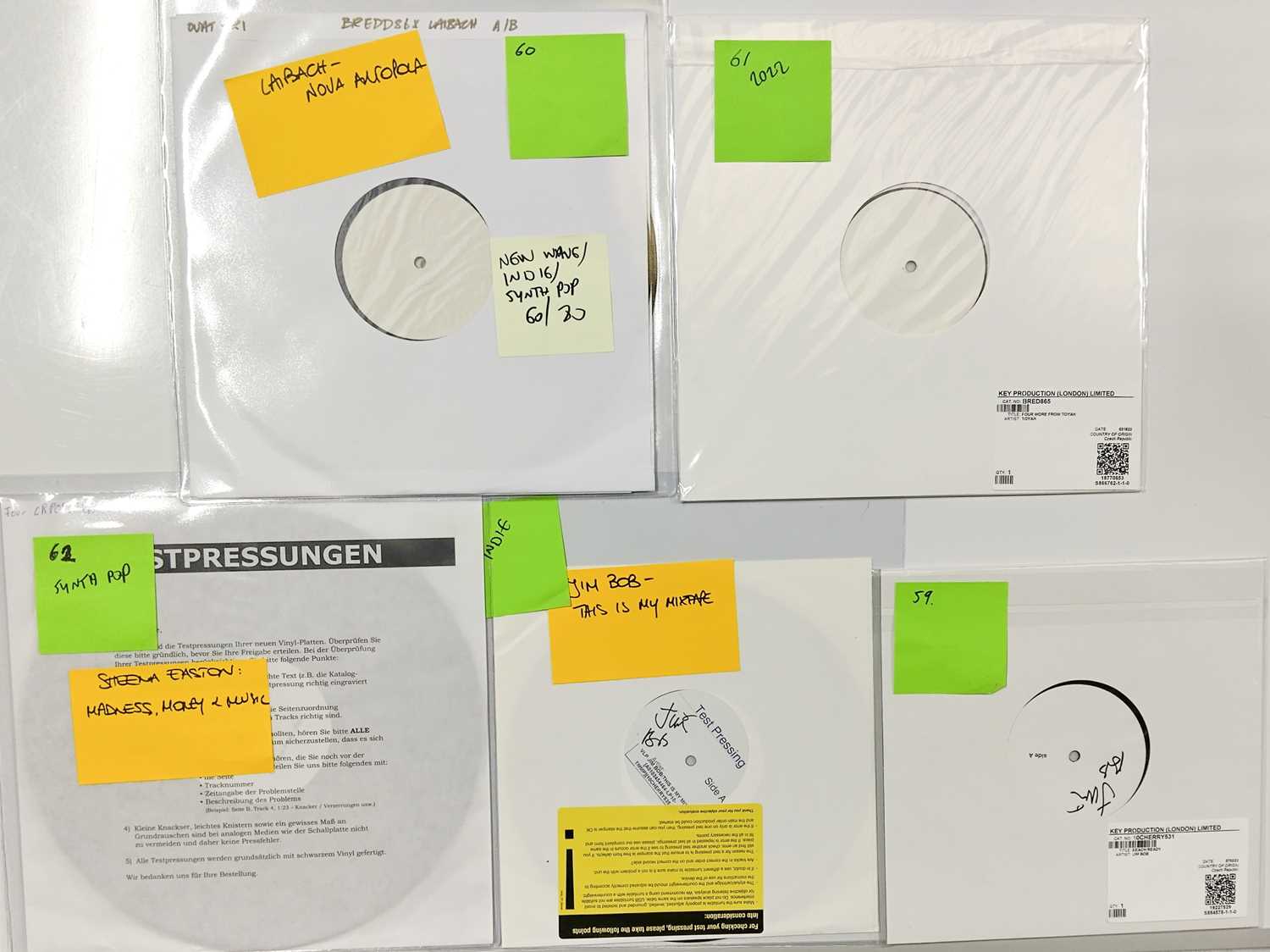 Lot 59 - NEW WAVE/INDIE/SYNTH-POP - CONTEMPORARY WHITE LABEL TEST PRESSING LPs