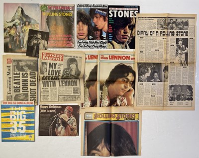 Lot 2420062 - THE BEATLES / ROLLING STONES - PROGRAMMES AND NEWSPAPERS INC HEADLINES.