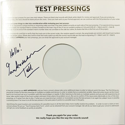 Lot 128 - JETHRO TULL - TEST PRESSING SLEEVE SIGNED BY FRONTMAN