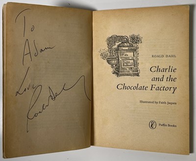 Lot 42 - ROALD DAHL - A SIGNED COPY OF 'CHARLIE AND THE CHOCOLATE FACTORY'.