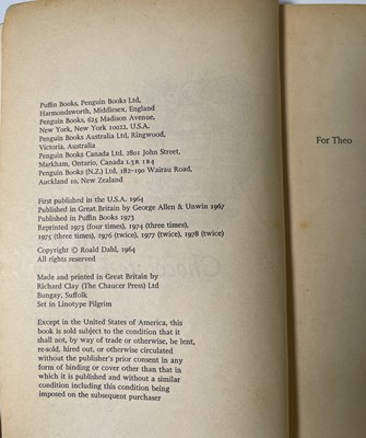 Lot 42 - ROALD DAHL - A SIGNED COPY OF 'CHARLIE AND THE CHOCOLATE FACTORY'.