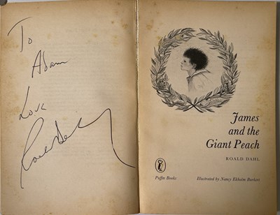Lot 44 - ROALD DAHL - A SIGNED COPY OF 'JAMES AND THE GIANT PEACH'.