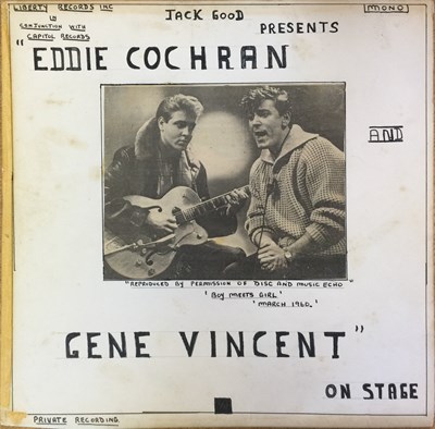 Lot 397 - EDDIE COCHRAN & GENE VINCENT - ON STAGE (LICAP 1001 - PRIVATE ACETATE RECORDING LP)
