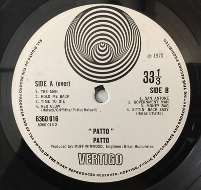 Lot 28 - PATTO - PATTO LP (UK ORIGINAL - VERTIGO SWIRL - 6360 016)