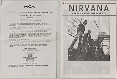 Lot 1 - NIRVANA - NEVERMIND/ SMELLS LIKE TEEN SPIRIT LP/ 12" PACK (INC PRESS RELEASES)