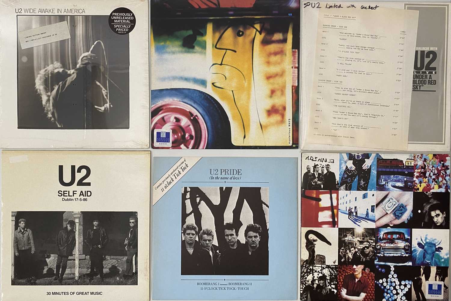 Lot 6 - U2 - LP/ 12" COLLECTION (INC RUNNING ORDER SHEET)