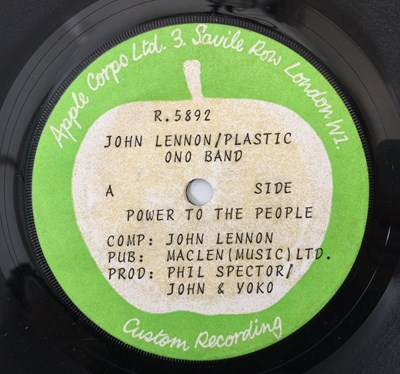 Lot 14 - JOHN LENNON/ PLASTIC ONO BAND - POWER TO THE PEOPLE 7" (UK TEST PRESSING - APPLE - R.5892)