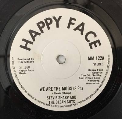 Lot 26 - STEVIE SHARP AND THE CLEAN CUTS - WE ARE THE MODS 7" (UK ORIGINAL - HAPPY FACE - MM 122)