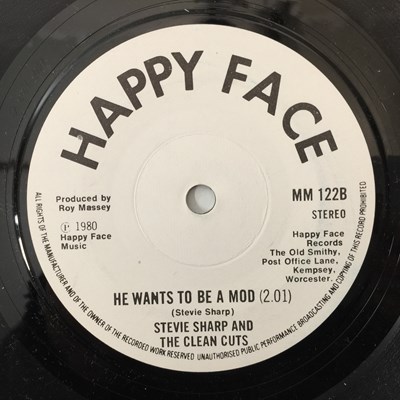 Lot 26 - STEVIE SHARP AND THE CLEAN CUTS - WE ARE THE MODS 7" (UK ORIGINAL - HAPPY FACE - MM 122)