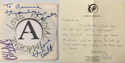 Lot 27 - THE CULT - LOVE REMOVAL MACHINE 7" (UK PROMO - SIGNED - INC LETTER - BEG 182R)