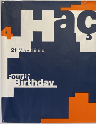 Lot 6 - THE HACIENDA - ORIGINAL 1986 FOURTH BIRTHDAY POSTER.