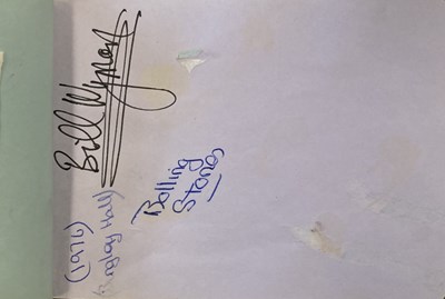 Lot 187 - BINGLEY HALL AUTOGRAPH BOOK TO INCLUDE PINK FLOYD, ROLLING STONES, QUEEN, GENESIS, YES, BLACK SABBATH & MORE.