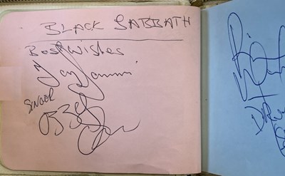 Lot 187 - BINGLEY HALL AUTOGRAPH BOOK TO INCLUDE PINK FLOYD, ROLLING STONES, QUEEN, GENESIS, YES, BLACK SABBATH & MORE.