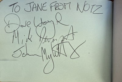 Lot 187 - BINGLEY HALL AUTOGRAPH BOOK TO INCLUDE PINK FLOYD, ROLLING STONES, QUEEN, GENESIS, YES, BLACK SABBATH & MORE.