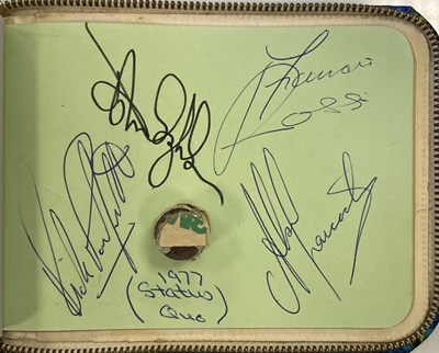 Lot 187 - BINGLEY HALL AUTOGRAPH BOOK TO INCLUDE PINK FLOYD, ROLLING STONES, QUEEN, GENESIS, YES, BLACK SABBATH & MORE.