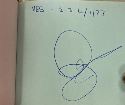Lot 187 - BINGLEY HALL AUTOGRAPH BOOK TO INCLUDE PINK FLOYD, ROLLING STONES, QUEEN, GENESIS, YES, BLACK SABBATH & MORE.