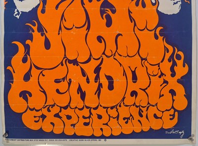 Lot 10 - JIMI HENDRIX - ORIGINAL AND RARE C 1960S SCREENPRINT POSTER.