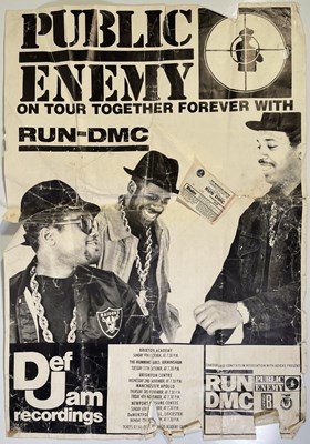 Lot 303 - PUBLIC ENEMY / RUN DMC - ORIGINAL 1987 TOUR POSTER.