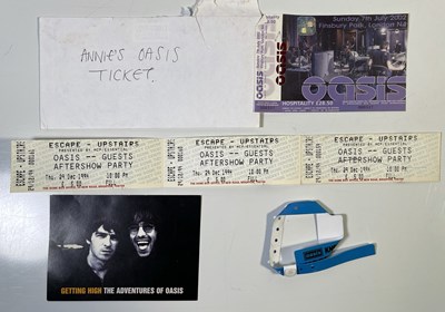 Lot 313 - OASIS - UNUSED FINSBURY PARK 2002 TICKET/1994 TICKETS.