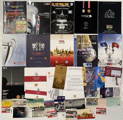 Lot 243 - FOOTBALL MEMORABILIA - MANCHESTER UNITED PROGRAMMES AND TICKETS INC FINALS / PLAYER OF THE YEAR AWARDS ETC.