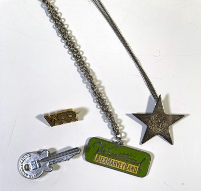 Lot 308 - THE BEATLES INTEREST - STERLING SILVER RING O'RECORDS NECKLACE.