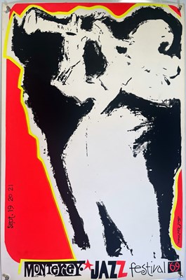Lot 18 - EARL NEWMAN - ORGINAL 1969 MONTEREY JAZZ FESTIVAL POSTER.