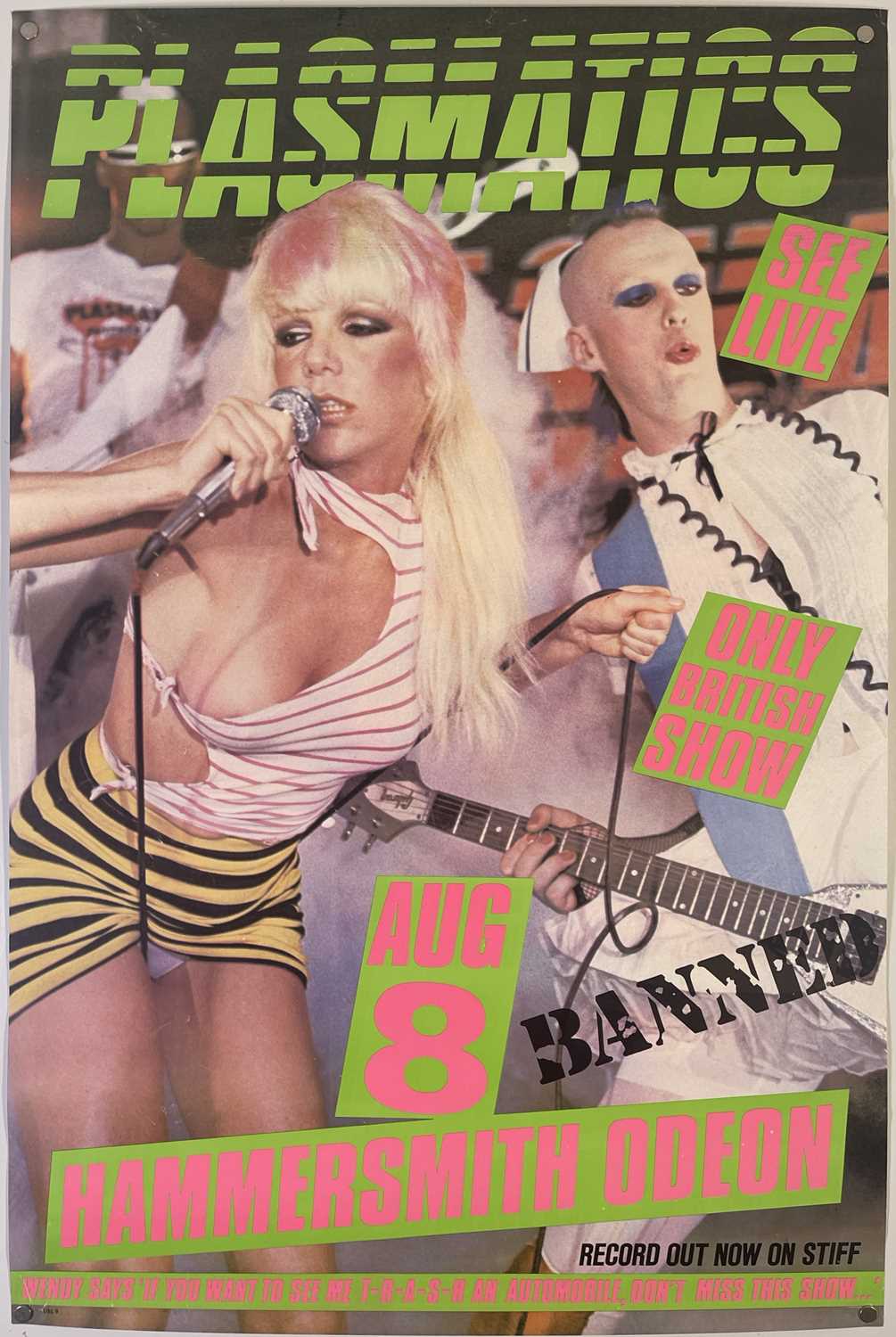 Lot 19 - PLASMATICS - ORIGINAL 1980 HAMMERSMITH ODEON CONCERT POSTER.