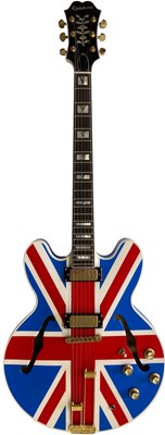 Lot 430 - EPIPHONE 'NOEL GALLAGHER' UNION JACK SHERATON ELECTRIC GUITAR 