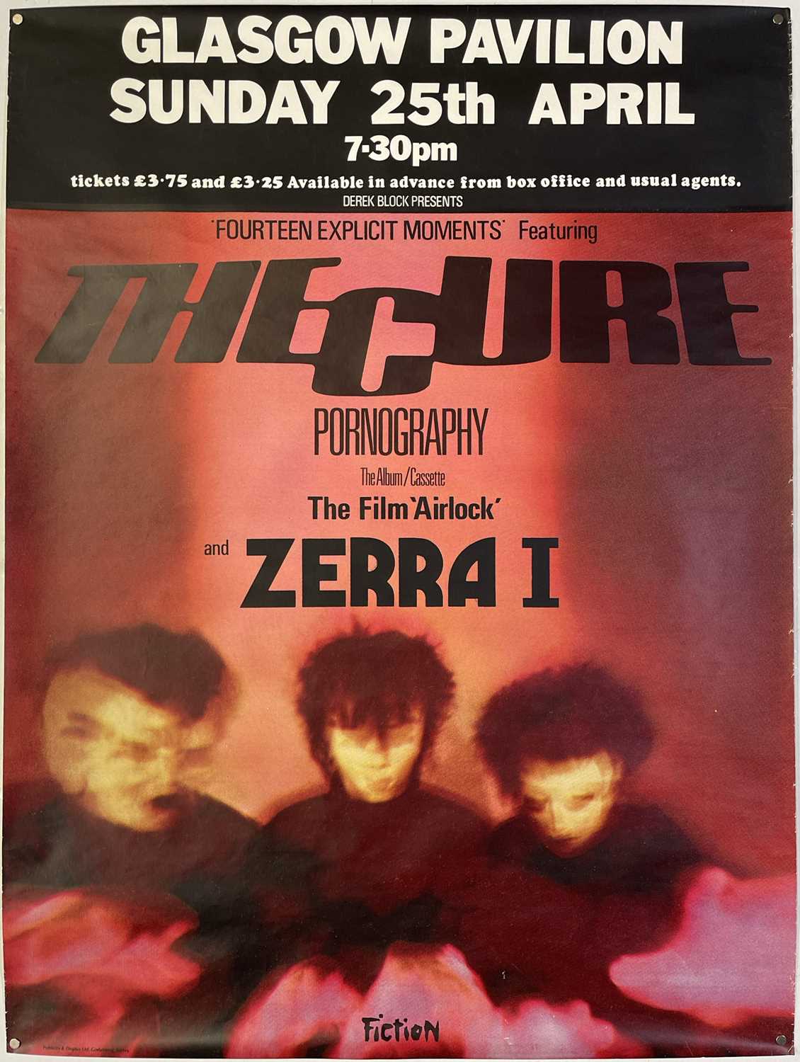 Lot 46 - THE CURE - ORIGINAL 1982 GLASGOW PAVILION CONCERT POSTER.