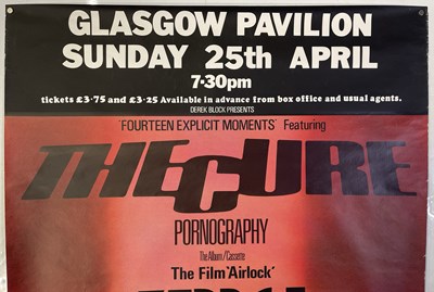 Lot 46 - THE CURE - ORIGINAL 1982 GLASGOW PAVILION CONCERT POSTER.