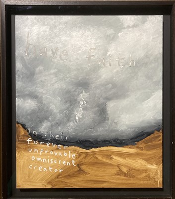 Lot 451 - JOHN SQUIRE ORIGINAL PAINTING - 'HAVE FAITH'.