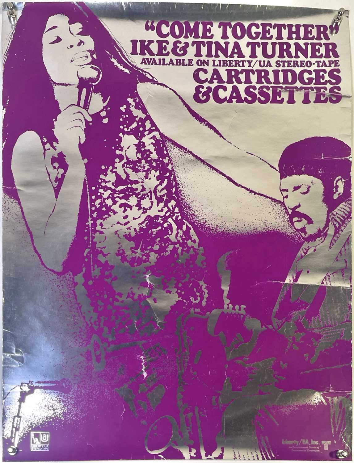 Lot 24 - IKE AND TINA TURNER - FOIL EFFECT LIBERTY PROMOTIONAL POSTER FOR 'COME TOGETHER'.
