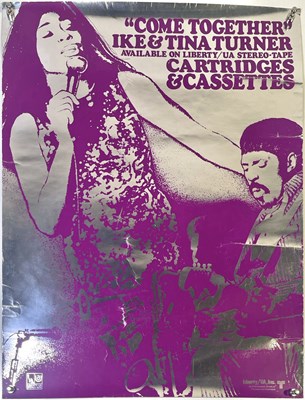 Lot 24 - IKE AND TINA TURNER - FOIL EFFECT LIBERTY PROMOTIONAL POSTER FOR 'COME TOGETHER'.