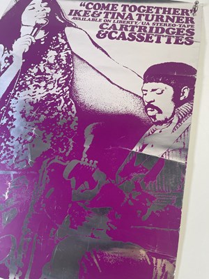 Lot 24 - IKE AND TINA TURNER - FOIL EFFECT LIBERTY PROMOTIONAL POSTER FOR 'COME TOGETHER'.