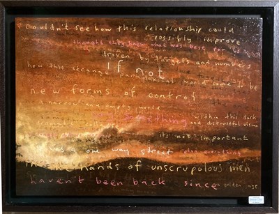 Lot 452 - JOHN SQUIRE ORIGINAL PAINTING - 'NO LONGER DID WE WORSHIP'.