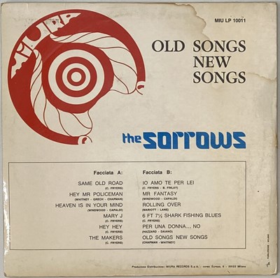 Lot 12 - THE SORROWS - OLD SONGS NEW SONGS LP (ITALIAN ORIGINAL - MIURA - MIULP 10011)