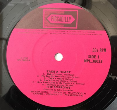 Lot 13 - THE SORROWS - TAKE A HEART LP (UK MONO ORIGINAL - PICCADILLY - NPL.38023)