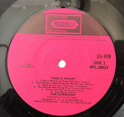 Lot 13 - THE SORROWS - TAKE A HEART LP (UK MONO ORIGINAL - PICCADILLY - NPL.38023)