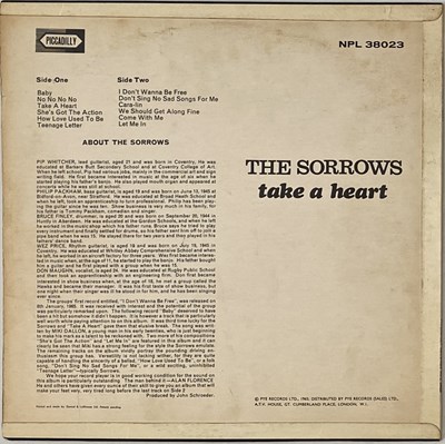 Lot 13 - THE SORROWS - TAKE A HEART LP (UK MONO ORIGINAL - PICCADILLY - NPL.38023)