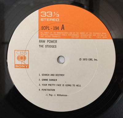 Lot 22 - IGGY AND THE STOOGES - RAW POWER LP (JAPANESE PRESS - CBS/ SONY - SOPL-194)